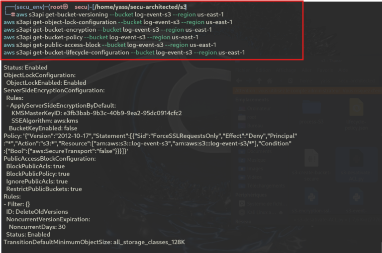 Formation AWS Architecture – Lance ton cloud Amazon sécurisé en 7 jours 80 Commande AWS CLI pour auditer l’état du versioning sur un bucket S3 – Volume 5 sécurité cloud Blysor