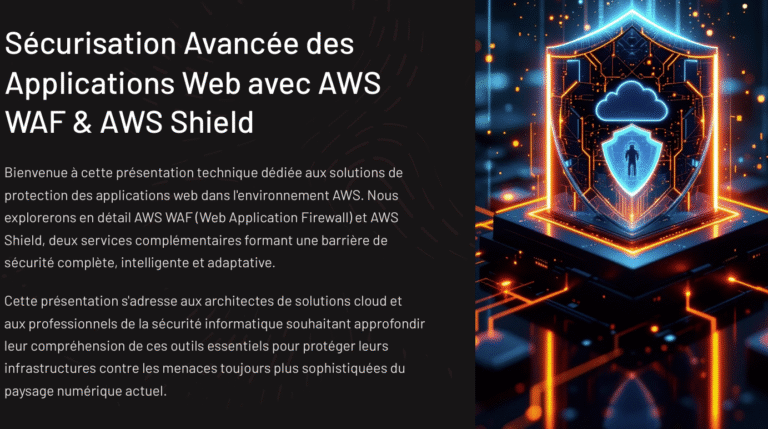 Formation AWS Architecture – Lance ton cloud Amazon sécurisé en 7 jours 61 Comprends comment AWS Web Shield protège tes infrastructures des attaques DDoS et des menaces