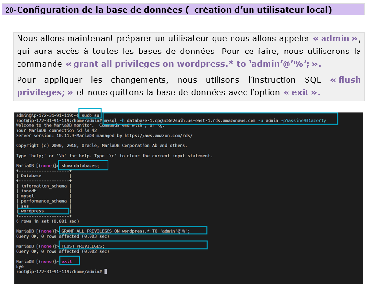 Formation AWS Architecture – Lance ton cloud Amazon sécurisé en 7 jours 22 Configuration d’une base de données RDS pour WordPress dans AWS – Volume 3 formation cloud pratique Blysor