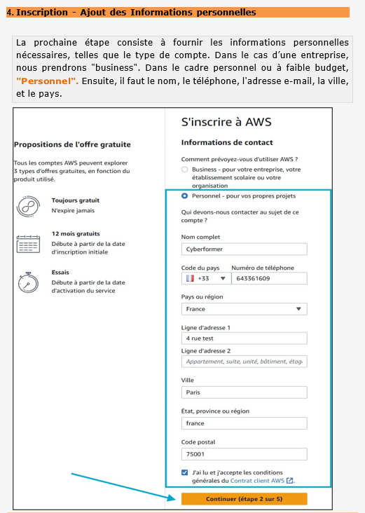 Formation AWS Architecture – Lance ton cloud Amazon sécurisé en 7 jours 10 Champs requis lors de la création d’un compte AWS – Volume 1 formation cloud débutant Blysor