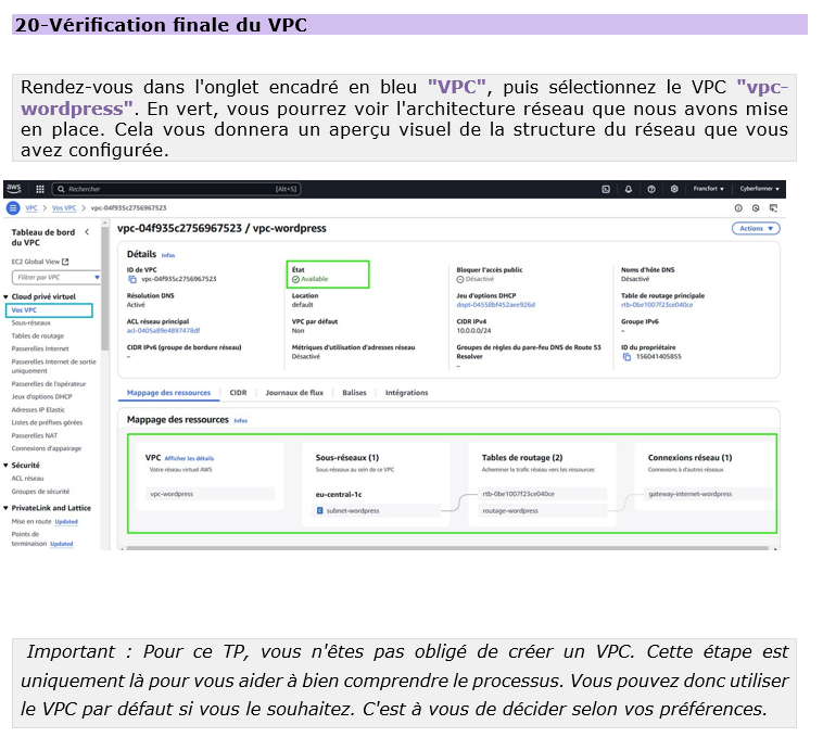 Formation AWS Architecture – Lance ton cloud Amazon sécurisé en 7 jours 18 Création et configuration d’un VPC AWS avec sous-réseaux privés et publics – Volume 3 formation cloud Blysor
