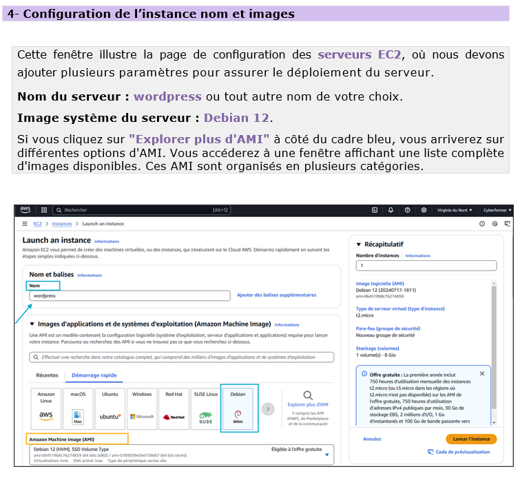 Formation AWS Architecture – Lance ton cloud Amazon sécurisé en 7 jours 19 Configuration d’une instance EC2 dans AWS avec choix de l’AMI, du type, du réseau et des groupes de sécurité – Volume 3 Blysor